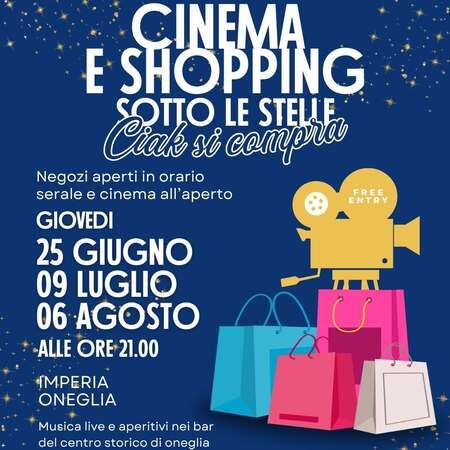 Cinema e shopping sotto le stelle - piazzetta dell'Olmo, Oneglia, Imperia (IM) - Cinema, shopping e atmosfera d’estate sotto il cielo di Oneglia 🎬✨
I negozi resteranno aperti in orario serale e il centro storico si accenderà con...