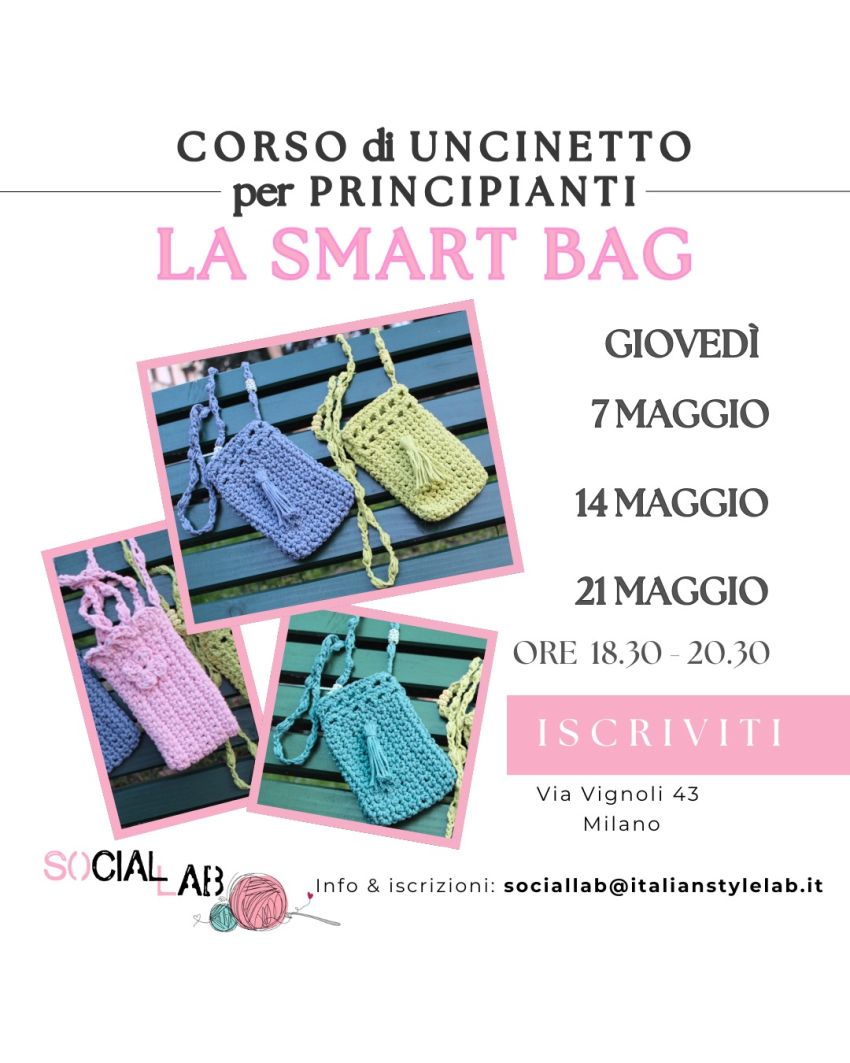 CORSO DI UNCIETTO , BASE - Via Vignoli 43, Milano (MI) - ✨ IL CORSO CHE TI FA INNAMORARE DELL’UNCINETTO ✨
Un’esperienza unica, creativa e… irresistibile 💫
Immagina di creare con le tue mani un accessorio...