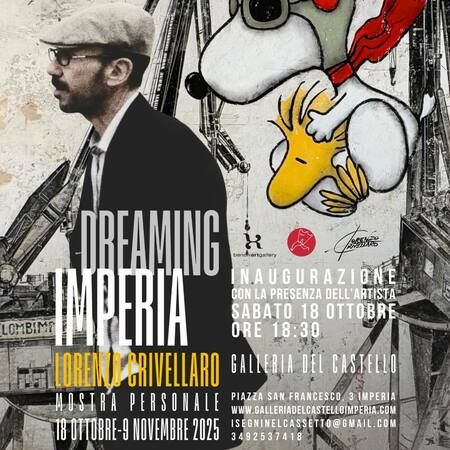 Mostra di Lorenzo Crivellaro - Galleria del Castello - Piazza San Francesco, 3, Imperia (IM) - Esposizione personale di 𝗟𝗢𝗥𝗘𝗡𝗭𝗢 𝗖𝗥𝗜𝗩𝗘𝗟𝗟𝗔𝗥𝗢 📆Dal 18 ottobre al 9 novembre 2025 📍Galleria del Castello - Piazza San Francesco, 3 - Imperia 𝗜𝗡𝗔𝗨𝗚𝗨𝗥𝗔𝗭𝗜...