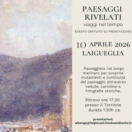 Visita guidata Laigueglia - Torrione di Laigueglia, Laigueglia (SV) - ⚓️✨ Paesaggi Rivelati: destinazione Laigueglia! ✨⚓️
Per la Notte della Geografia 2026, il Gruppo FAI Giovani di Albenga-Alassio vi porta alla sco...