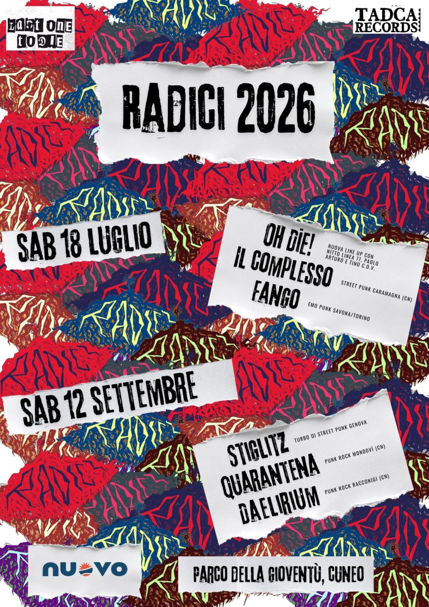 RADICI - II ATTO - Via Parco della Gioventù, Cuneo (CN) - STIGLITZ — Turbo Oi Street Punk GenovaQUARANTENA — Punk Rock Mondovì (CN)DAELIRIUM — Punk Rock Racconigi (CN)
 
 
 
INGRESSO UP 2 U