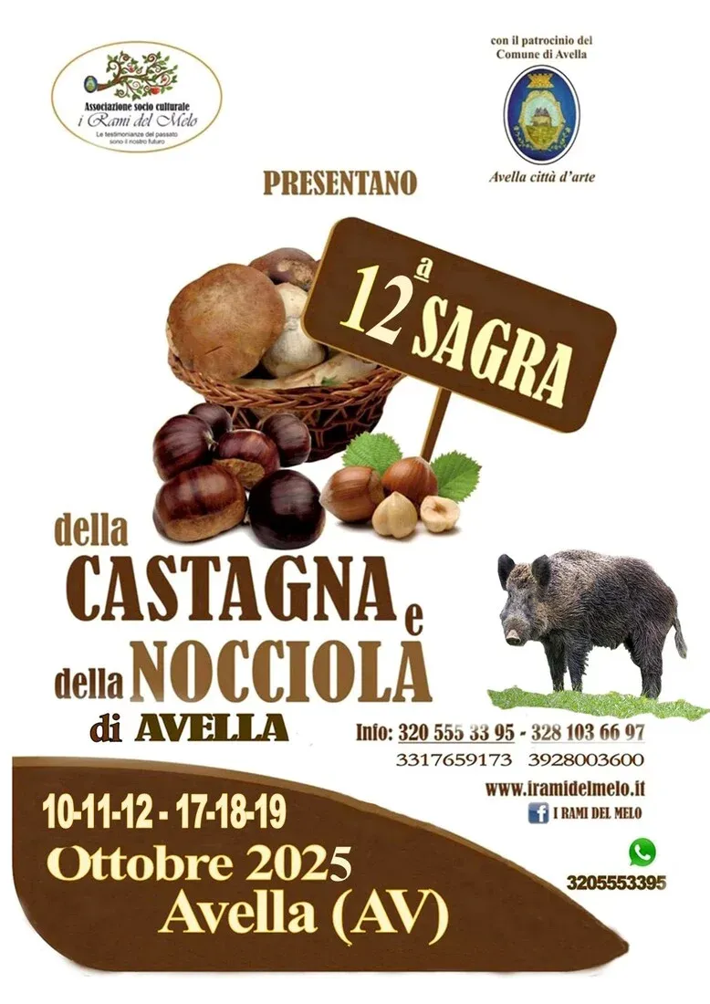 Sagra della Castagna e della Nocciola Avellana - Centro città, Avella (AV) - Avella (AV) vi aspetta in ottobre per la sagra più attesa di tutta la bassa Irpinia: la Sagra della Castagna e della Nocciola. Presenti stand gastrono...