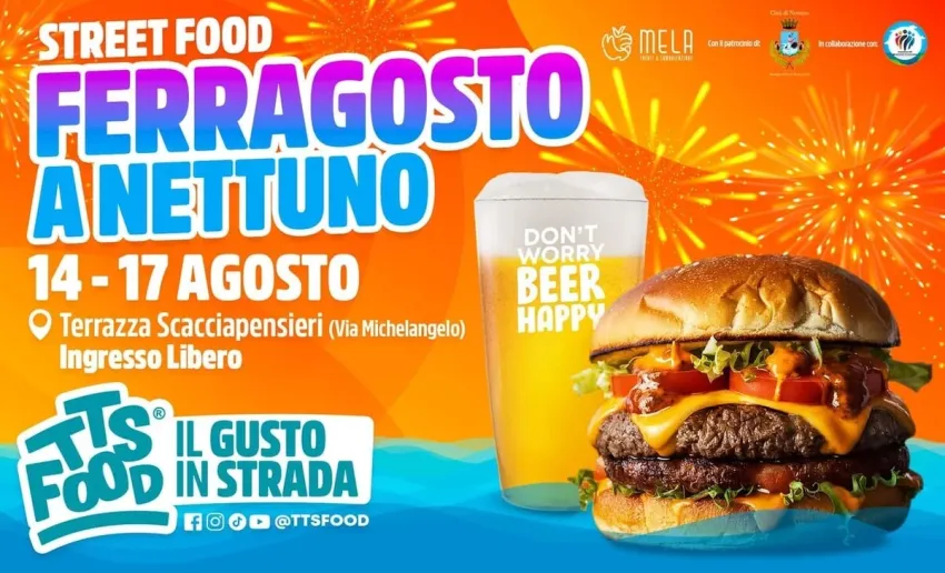 TTS Street Food a Nettuno - via Michelangelo, Nettuno (RM) - Con il Patrocinio del Comune torna a Nettuno il format più gustoso d'Italia: il TTS Food è pronto a far battere ancora il cuore del litorale laziale c...