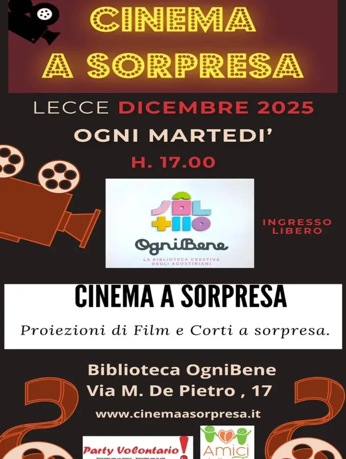 Cinema A Sorpresa - Viale Michele de Pietro 17 (Biblioteca OgniBene), Lecce (LE) - 