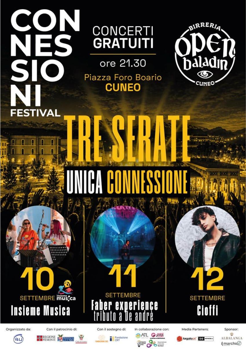 Connessioni festival - Piazza Foro Boario, Cuneo (CN) - Quest’anno la kermesse sarà divisa in due momenti, uno nel mese di settembre dedicato alla musica e l’altro nel mese ottobre con diversi talk e appunt...