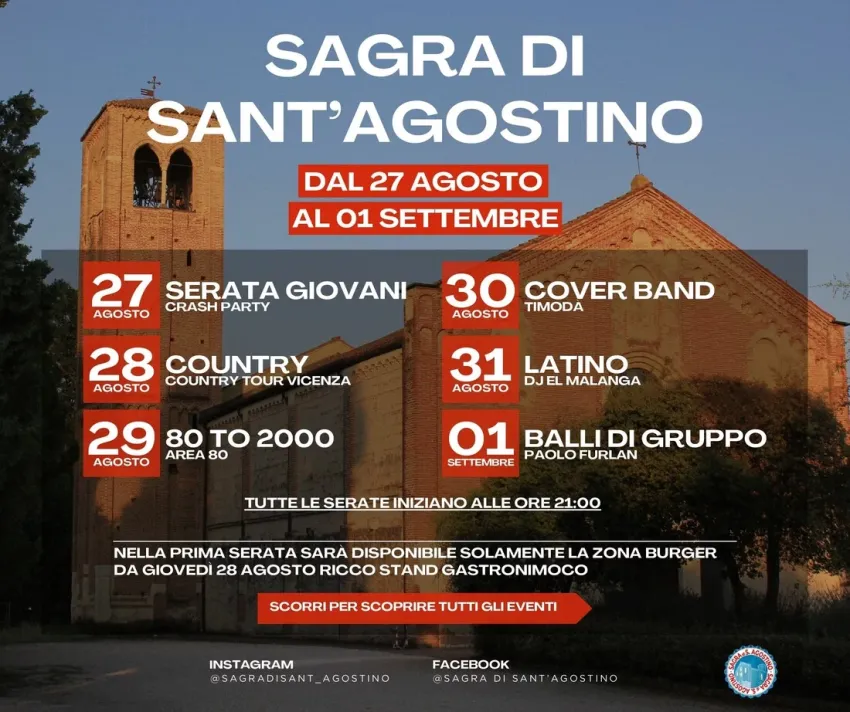 Sagra di Sant'Agostino a Vicenza - Quartiere Sant'Agostino, Vicenza (VI) - Tradizione e divertimento caratterizzano la Sagra di Sant'Agostino che si svolge nell'omonimo quartiere di Vicenza a fine agosto. Durante l'evento ci...