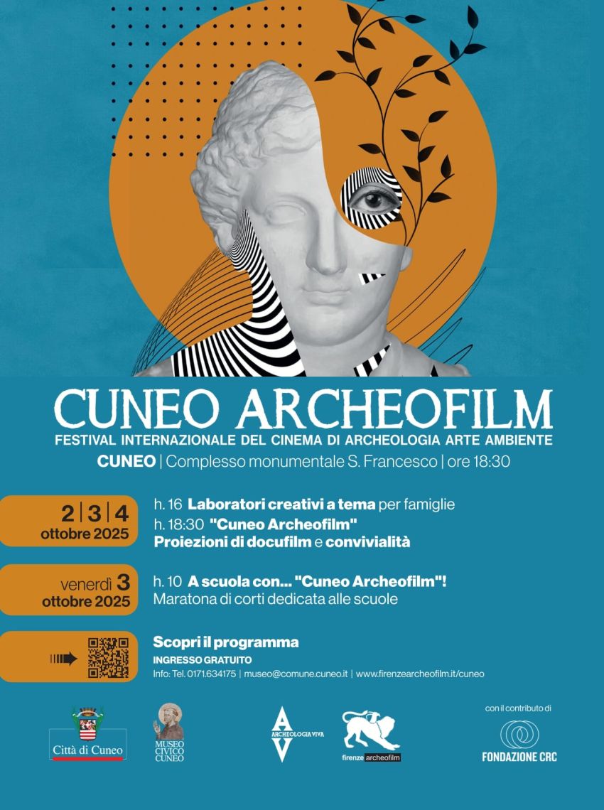 Cuneo Archeofilm - Complesso Monumentale di San Francesco - Cuneo, Cuneo (CN) - Da giovedì 2 a sabato 4 ottobre 2025, arriva a Cuneo nel Complesso Monumentale di San Francesco (via Santa Maria, 10), il “Cuneo Archeofilm”, Festival...