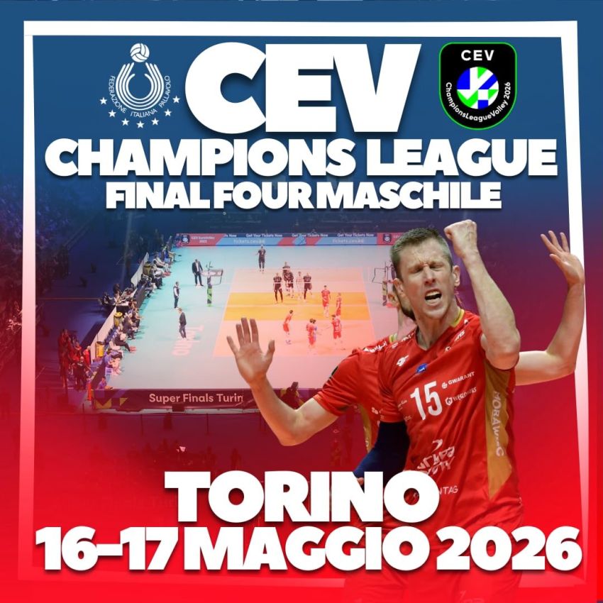 Final Four della CEV Champions League 2026 maschile - Volley - Inalpi Arena, Torino (TO) - Torino ospiterà le Final Four della CEV Champions League 2026 maschile!Il 16 e 17 maggio 2026 l’iconica Inalpi Arena sarà il palcoscenico delle Final...