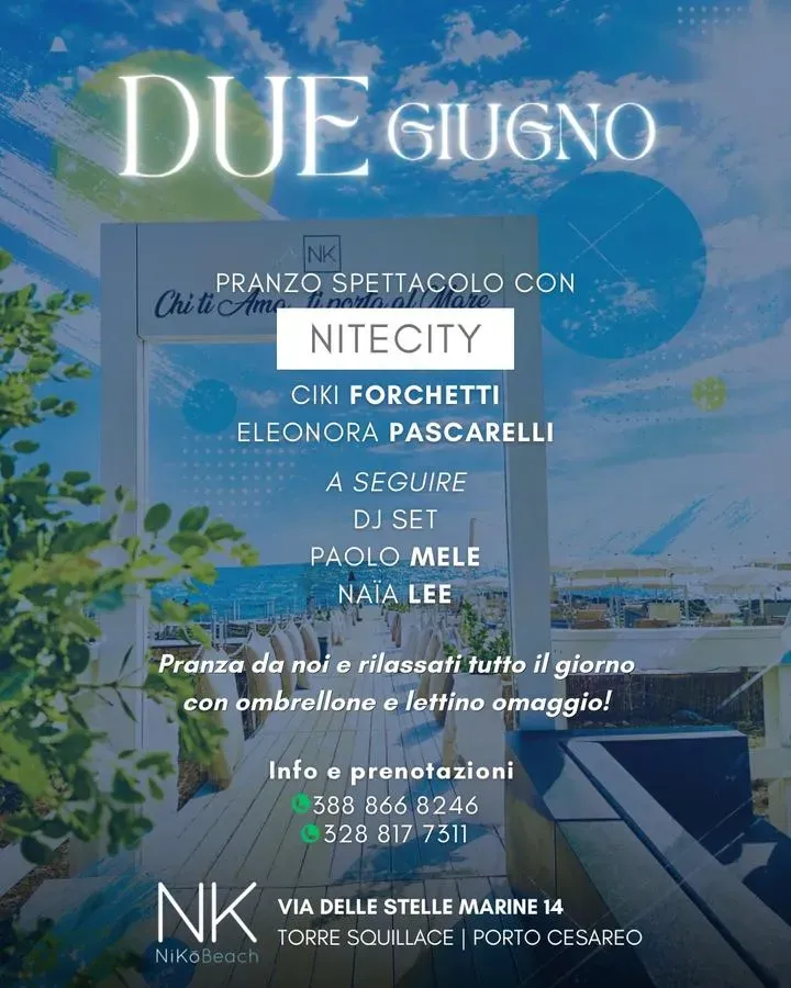 Pranzo Spettacolo Nitecity - Nitecity - Torre Squillace Via delle Stelle Marine 14 (Nikò Beach), Nardò (LE) - 