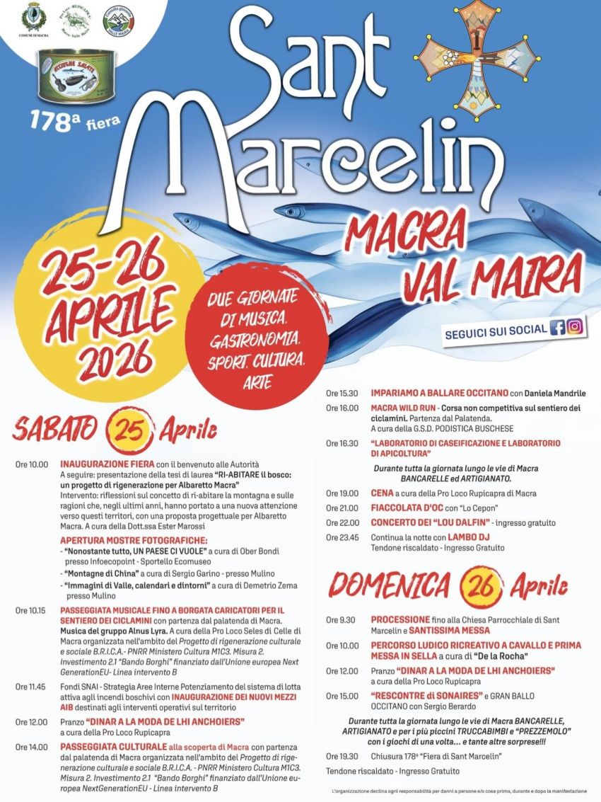 Fiera di Sant Marcelin 2026 a Macra: tradizione, cultura e sapori nel cuore della Val Maira - centro, Macra (CN) - La storica Fiera di Sant Marcelin torna protagonista a Macra per la sua 178ª edizione, confermandosi come uno degli eventi più importanti e rappresent...
