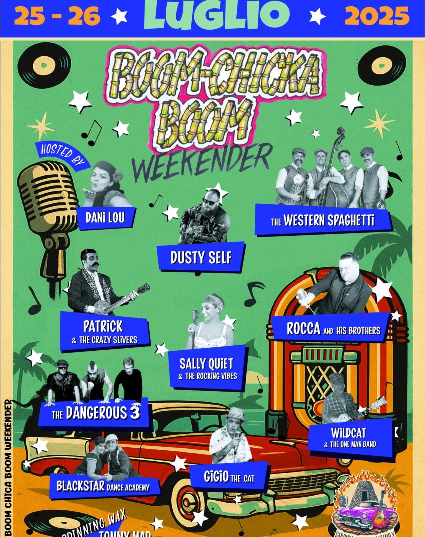 Boom-Chicka-Boom Weekender 2025 - Spiaggia del Poetto (presso Corto Maltese), Cagliari (CA) - Anche quest'anno siamo onorati di partecipare al Boom-Chicka-Boom Weekender 2025. Suoneremo insieme a straordinari gruppi e artisti come sempre a ritm...
