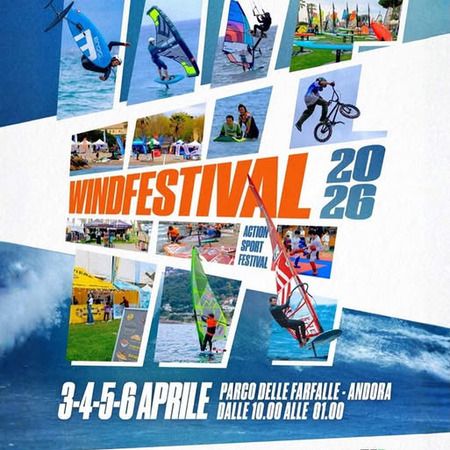 WIND FESTIVAL - Parco delle Farfalle, Andora (SV) - 🌊 WIND FESTIVAL 2026 
Dal 3 al 6 aprile il Parco delle Farfalle di Andora tornerà a essere la casa degli sport di mare, vento e action sport.
Un’es...