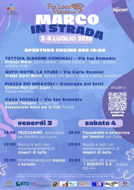 Marco in Strada 2026 - Via Due Novembre, 7, Rovereto (TN) - MARCO IN STRADA 2026
La Pro Loco Marco A.P.S. è lieta di invitarvi alla nuova edizione di Marco in Strada, un'esperienza gastronomica e culturale che...