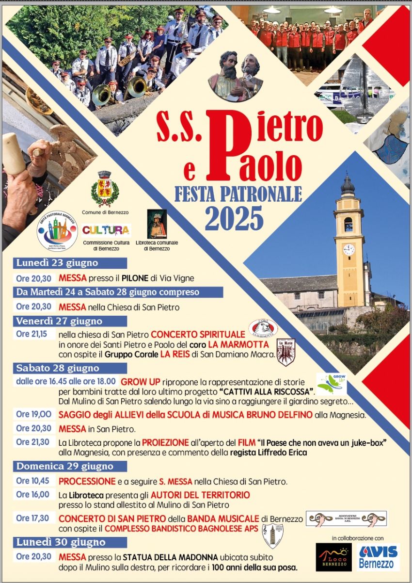 Festa patronale SS.Pietro e Paolo - centro, Bernezzo (CN) - Festa patronale Santi Pietro e Paolo - calendario eventi