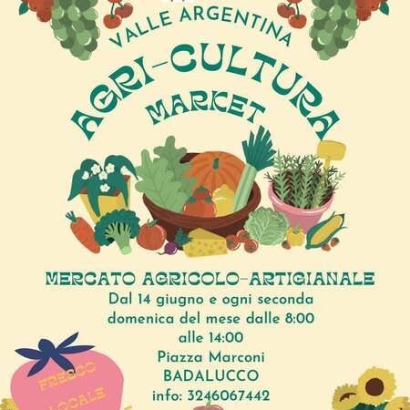 Agri-Cultura Market. - Piazza Marconi, Badalucco (IM) - Domenica 14 giugno il primo attesissimo appuntamento con Agri-Cultura Market. 
Dalle 8 alle 14 in Piazza Marconi. 
Miele, Zafferano, verdura a km 0...