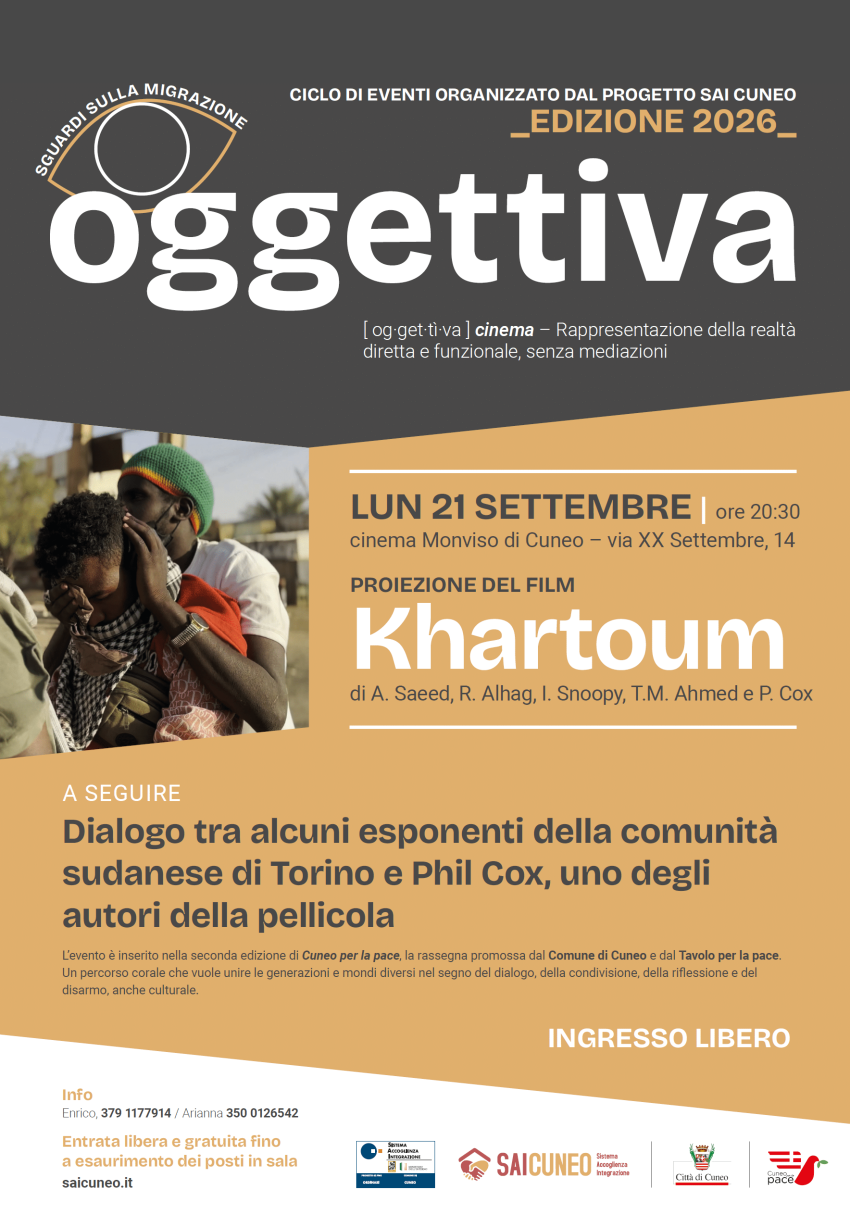 KHARTOUM - Cinema Monviso, Cuneo (CN) - Proiezione del film “Khartoum” nell’ambito della rassegna “Oggettiva” (regia di Phil Cox): ritratto emozionante e lirico di cinque persone di Khartoum...