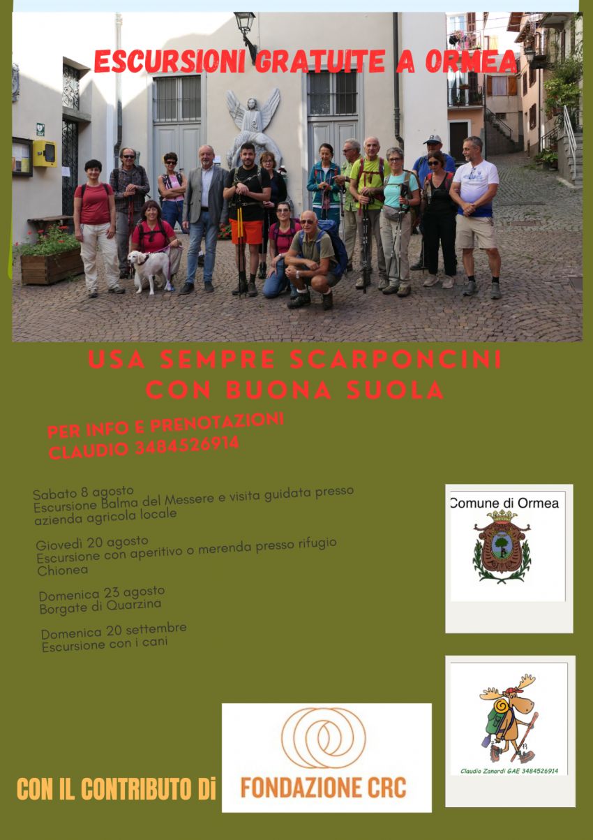 ESCURSIONI CON CLAUDIO ZANARDI - Ormea, Ormea (CN) - Il Comune di Ormea propone un calendario di escursioni alla scoperta del territorio, accompagnati dalla guida ambientale escursionistica Claudio Zanar...