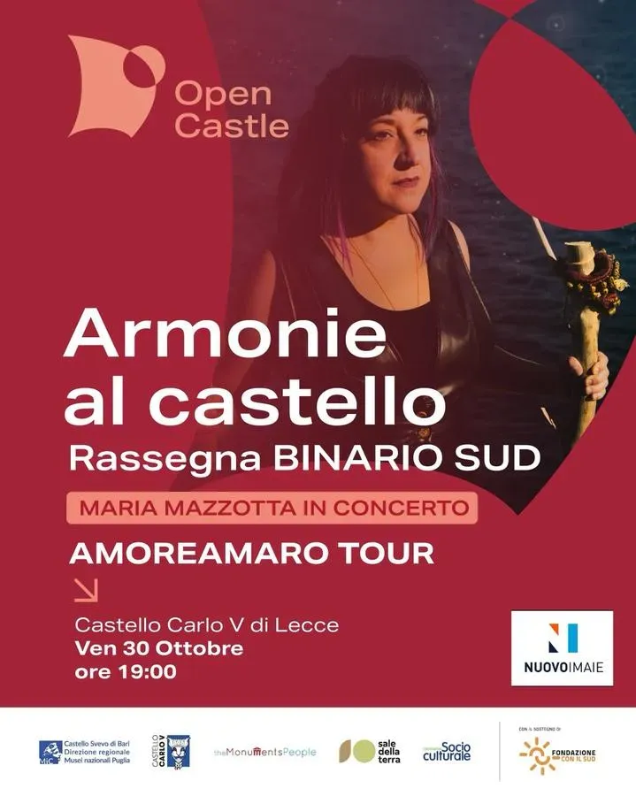Armonie al Castello – Amoreamaro Tour - Maria Mazzotta - Via XXV Luglio (Castello Carlo V), Lecce (LE) - 
