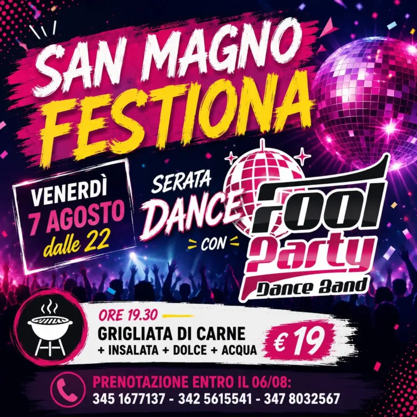SAN MAGNO FESTIONA - Festiona, Demonte (CN) - 📅 Venerdi 7 agosto si parte con il botto e con una serata Dance... FULL GAS! 🤩🎸 Dalle 22:00 vi aspettiamo per cantare, ballare e divertirci insieme...