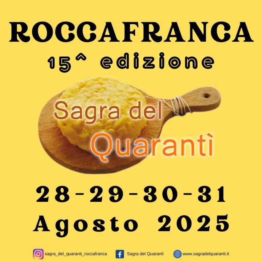 Sagra del Quarantì - Centro città, Roccafranca (BS) - La Sagra del Quarantì si tiene a Roccafranca (BS) alla fine di agosto. Oltre allo stand gastronomico la manifestazione prevede esposizioni, convegni,...