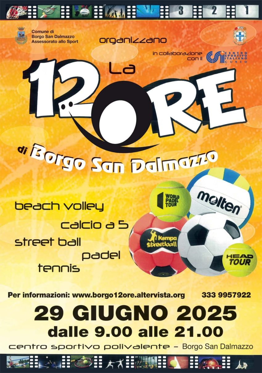 La 12 ore di sport - Centro sportivo polivalente, Borgo San Dalmazzo (CN) -