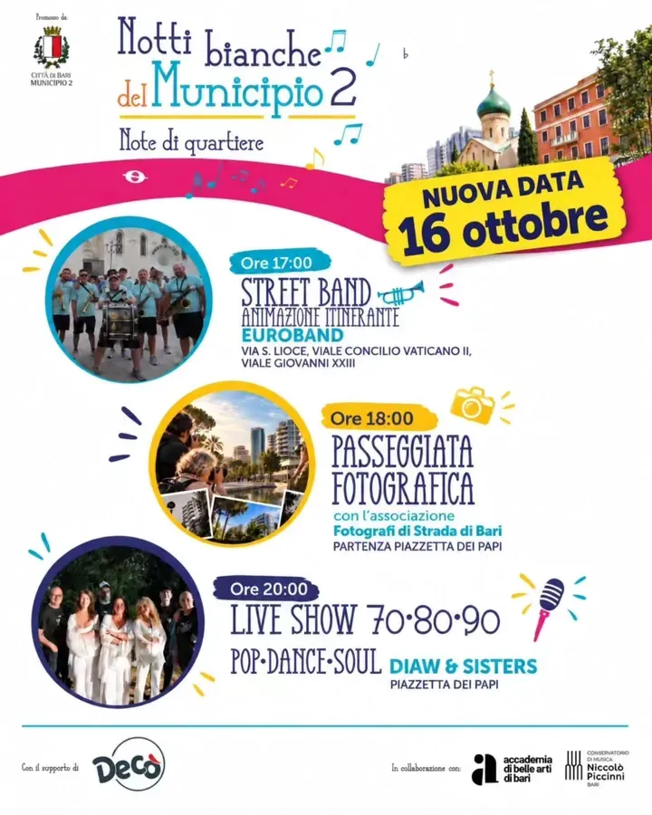 Notti Bianche del Municipio 2 – Note di Quartiere - Viale del Concilio Vaticano II (Piazzetta dei Papi), Bari (BA) - 