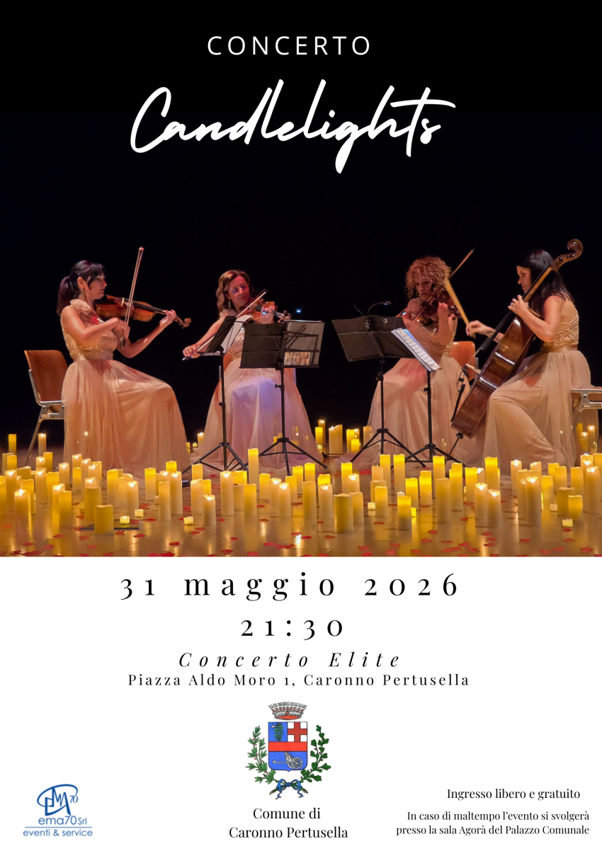 CONCERTO ELITE - Caronno Pertusella (VA), 31 maggio 2026 - Piazza Aldo Moro 1, Caronno Pertusella (VA) - Il Comune di Caronno Pertusella, domenica 31 maggio 2026, in Piazza Aldo Moro 1 alle ore 21.30, organizza il CONCERTO ELITE in collaborazione con Ema7...
