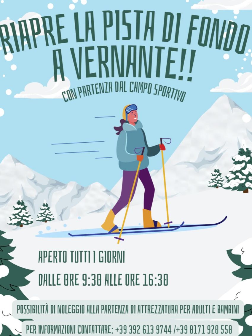 Riapre la pista di sci di fondo a Vernante – Aperta tutti i giorni - campo sportivo, Vernante (CN) - 🎿 Riapre la pista di sci di fondo a Vernante – Aperta tutti i giorni
Grande notizia per gli amanti della neve e dello sport all’aria aperta: riapre l...