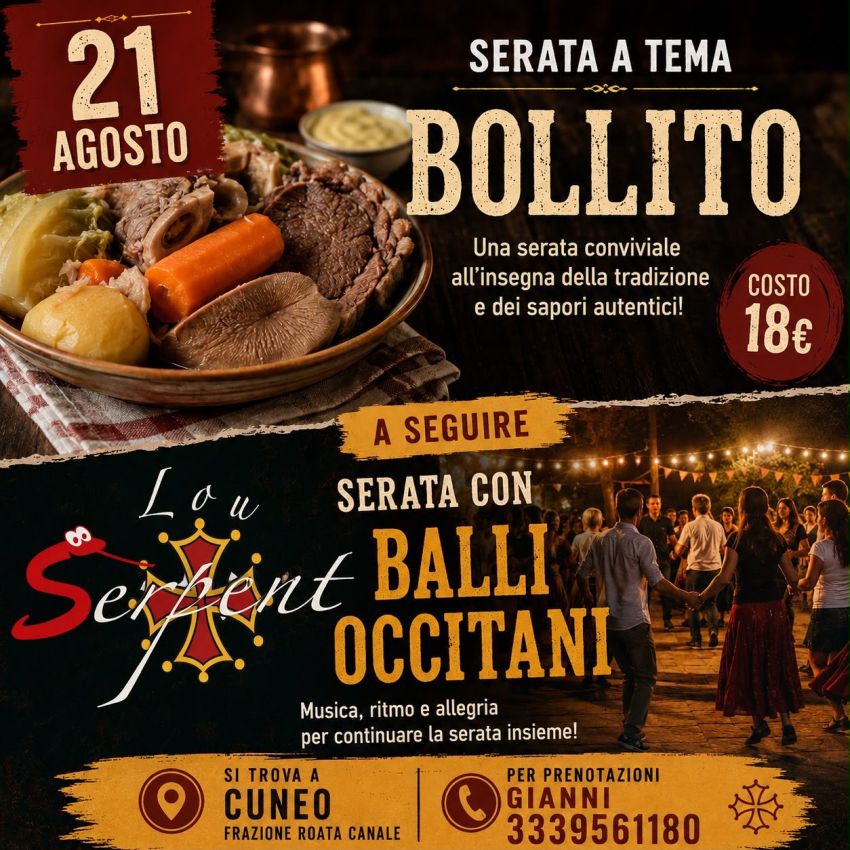 San Gioacchino  - Via monea oltregesso , Cuneo (CN) - ✨ NOVITÀ! ✨
PRIMA SERATA SAN GIOACCHINO! 
Preparati a vivere una serata diversa dal solito, all’insegna della buona cucina e della tradizione! 🍽️🎶...