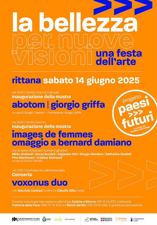 Bellezza per nuove visioni - La festa dell'Arte a Rittana - Centro Civico Culturale, Rittana (CN) -
Sabato 14 giugno 2025: Bellezza per nuove visioni, la festa dell'Arte a Rittana.
Rittana è un piccolo borgo, parte di Montagna Futura, un distretto...