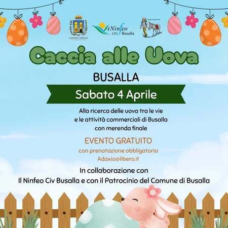 CACCIA ALLE UOVA - Centro citta', Busalla (GE) - 🐣 CACCIA ALLE UOVA - Busalla 🐣
Sabato 4 Aprile, preparate il cestino! 🧺
Caccia alle uova tra le vie e le attività commerciali di Busalla!
✅ Gra...