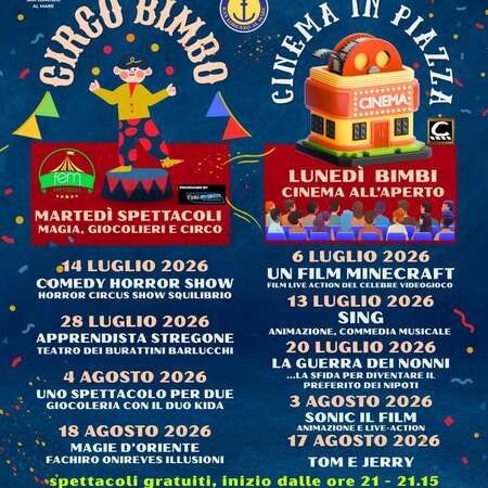 MAGIE D'ORIENTE - piazza Marvaldi, San Lorenzo al Mare (IM) - SAN LORENZO AL MARE  
PIAZZA MARVALDI  
DELLE FESTE  
CIRCO BIMBO  
MARTEDÌ SPETTACOLI  
MAGIA, GIOCOLIERI E CIRCO  
14 LUGLIO 2026  
COMEDY HO...