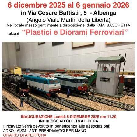 Plastici e diorami ferroviari - Via Cesare Battisti 5, Albenga (SV) - L’ASSOCIAZIONE MODELLISMO ALBENGA APS espone dal 6 dicembre 2025 al 6 gennaio 2026 in Via Cesare Battisti, 5 - Albenga (Angolo Viale Martiri della Lib...