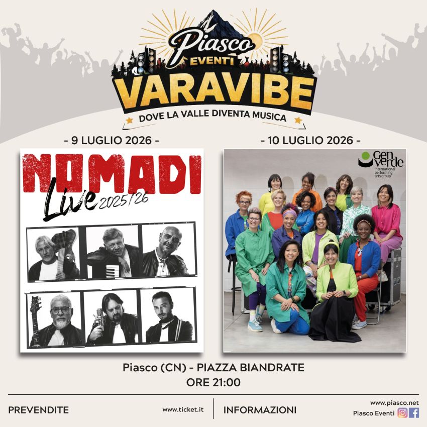 VARAVIBE - Dove la valle diventa musica - Piazza Biandrate, Piasco (CN) - In Valle Varaita, a Piasco, prende vita un nuovo appuntamento destinato a lasciare il segno: VARAVIBE – Dove la valle diventa musica, il festival firm...