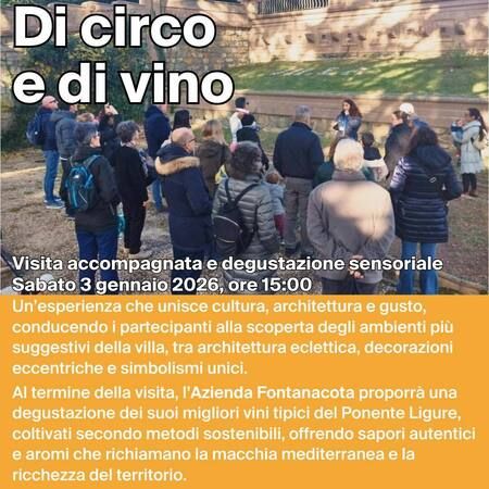 Visita guiodata con degustazione - Villa Grock, Imperia (IM) - La Rete Museale di Imperia presenta, per le festività natalizie, un calendario di attività rivolto ad adulti, famiglie e bambini.
Dettagli e acquisto...