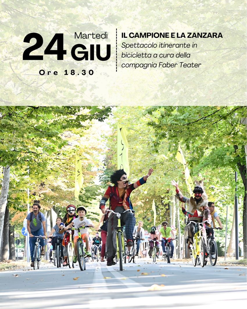 Il campione e la zanzara - Spettacolo itinerante in bicicletta - Cortile della Maddalena, Alba (CN) - 🚲 Spettacolo itinerante in bicicletta per grandi e piccoli. Ritrovo alle 18.15 nel Cortile della MaddalenaIl secondo appuntamento della rassegna “L’a...