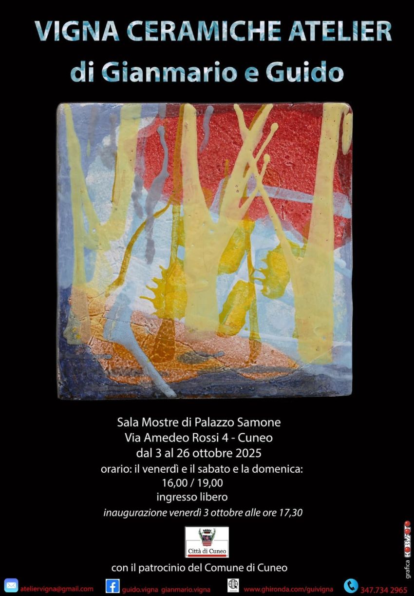 LE CERAMICHE VIGNA - Palazzo Samone, Cuneo (CN) - In questa mostra espongono i loro lavori Gianmario Vigna ed il padre Guido, che è attivo nella ceramica dal 1980. L’ atelier Vigna di San Bernardo di...