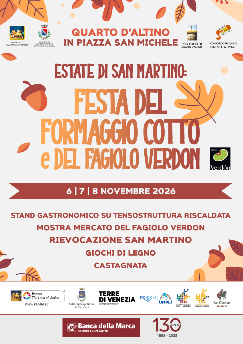 🍂🧀 ESTATE DI SAN MARTINO a Quarto d’Altino! 🧀🍂 - Piazza San Michele, Quarto d'Altino (VE) - 🍂🧀 ESTATE DI SAN MARTINO a Quarto d'Altino! 🧀🍂
Torna la Festa del Formaggio Cotto e del Fagiolo Verdon in Piazza San Michele! 🌰
📅 6 | 7 | 8 nove...