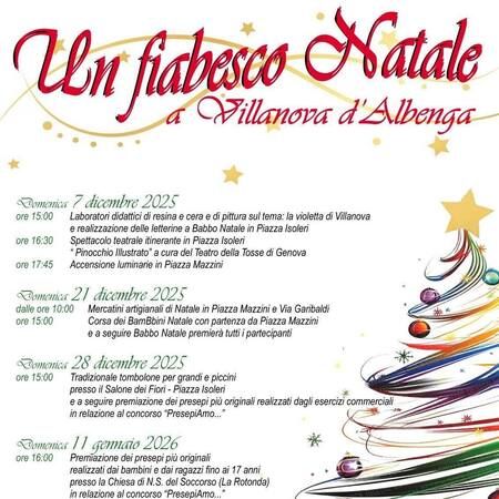 Tradizionale tombolone - Salone dei Fiori - Piazza Isoleri, Villanova d'Albenga (SV) - Un fiabesco Natale a Villanova d'Albenga  
Domenica 28 dicembre 2025  
ore 15:00 Tradizionale tombolone per grandi e piccini presso il Salone dei Fi...
