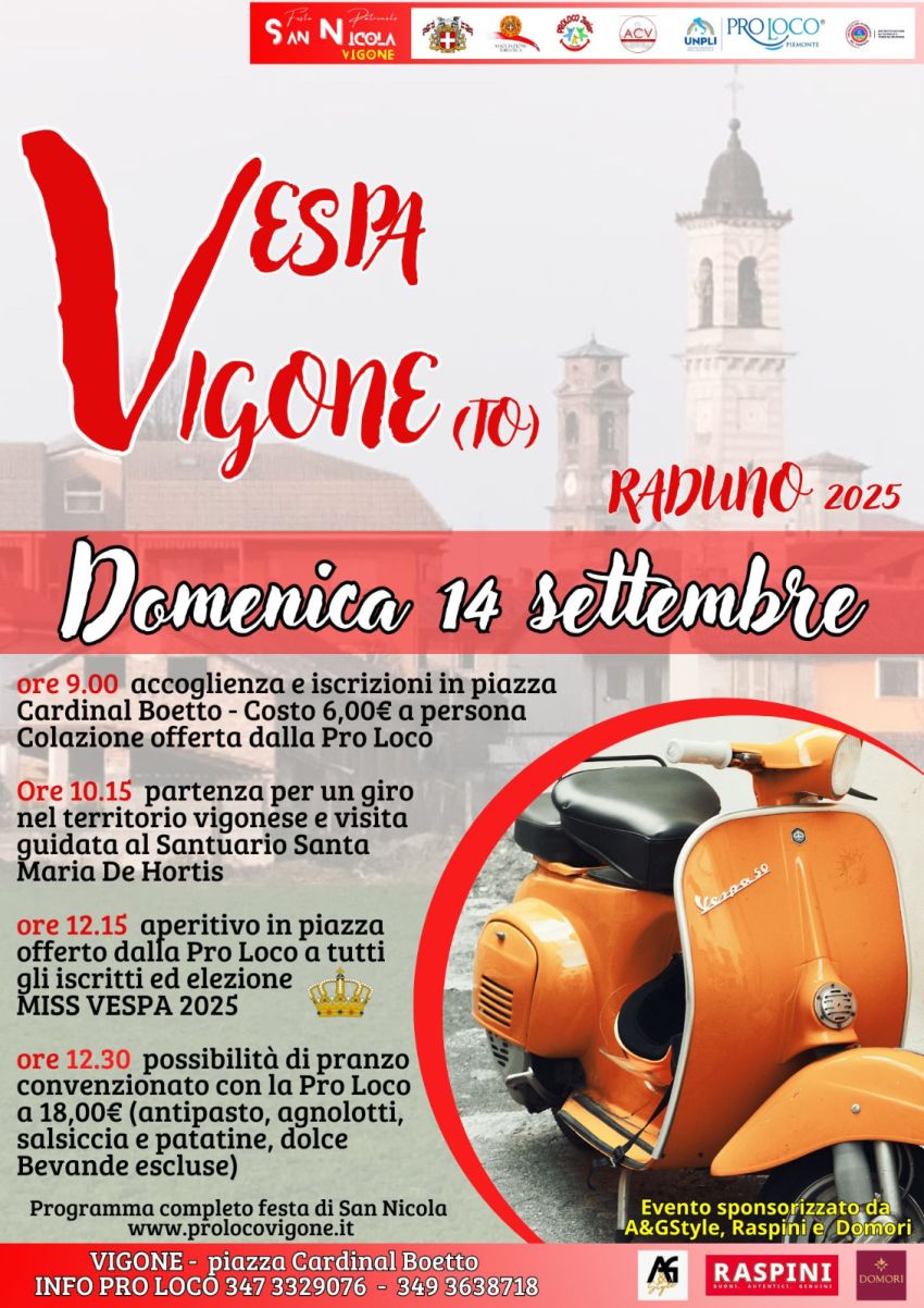 Raduno Vespe 2025 - Piazza Cardinal Boetto, Vigone (TO) - 🛵🛵 AVVISO A TUTTI I VESPISTI! 🛵🛵
DOMENICA 14 SETTEMBRE VI ASPETTIAMO A VIGONE PER IL 2° RADUNO DI VESPE!
ℹ️Tutte le info in locandina!
Ringraz...