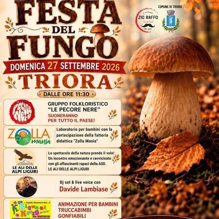 Festa del fungo - Centro citta', Triora (IM) - 🍄🍂 𝗙𝗘𝗦𝗧𝗔 𝗗𝗘𝗟 𝗙𝗨𝗡𝗚𝗢 – 𝗧𝗥𝗜𝗢𝗥𝗔 𝟮𝟬𝟮𝟲 🍂🍄
📅 Domenica 27 settembre
⏰ Dalle ore 11:30
Una giornata nel cuore di Triora, tra sapori, tradizioni, music...
