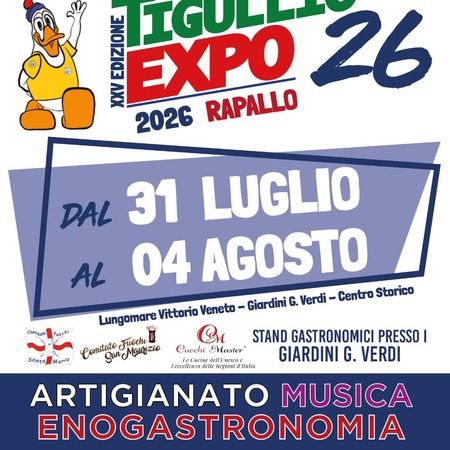 TigullioEXPO26 - Lungomare V. Veneto  e centro storico, Rapallo (GE) - TigullioEXPO26     
             Manifestazione    che giunge quest’anno alla 25a  edizione e conferma la 
partecipazione di numerosi espositori loc...