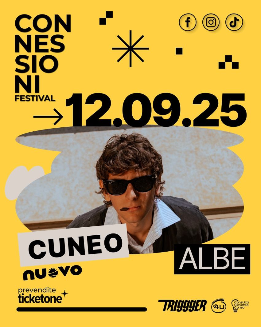 Connessioni festival: albe - NUoVO (Parco della Gioventù), Cuneo (CN) - Venerdì 12 settembre 2025 presso il NUoVO (Parco della Gioventù) di Cuneo, appuntamento con il musicista Albe. L’evento è inserito nel programma di Co...