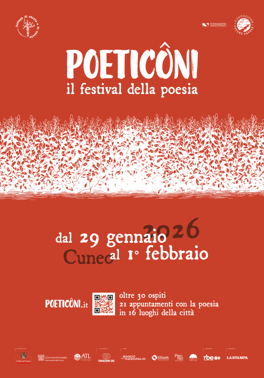 POETICÔNI il festival della poesia - Diversi luoghi della città, Cuneo (CN) - POETICÔNI è il festival che trasforma Cuneo in un laboratorio del linguaggio, dove la poesia smette di essere solo testo per farsi incontro, musica e...