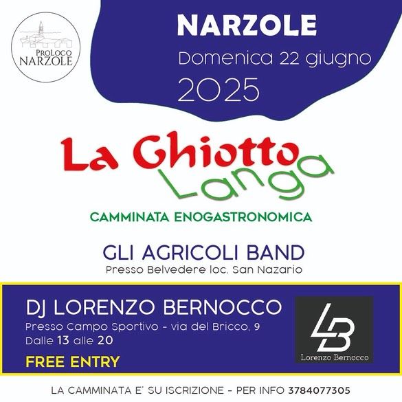 Ghiotto Langa - Campo sportivo, Narzole (CN) - 🥾🍷 Domenica 22 giugno a Narzole ti aspetta la Ghiotto Langa! @proloco_narzoleUna camminata enogastronomica tra le colline e i sapori del nostro terr...