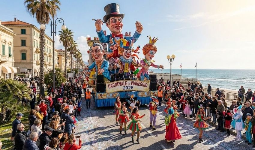 Carnevale di Viareggio 2026 - 5° Corso Mascherato - Lungomare di Viareggio, Viareggio (LU) - Colore, allegria, musica e spettacolo con le costruzioni allegoriche più grandi al mondo che tornano sui Viali a Mare per stupire il pubblico nel trad...