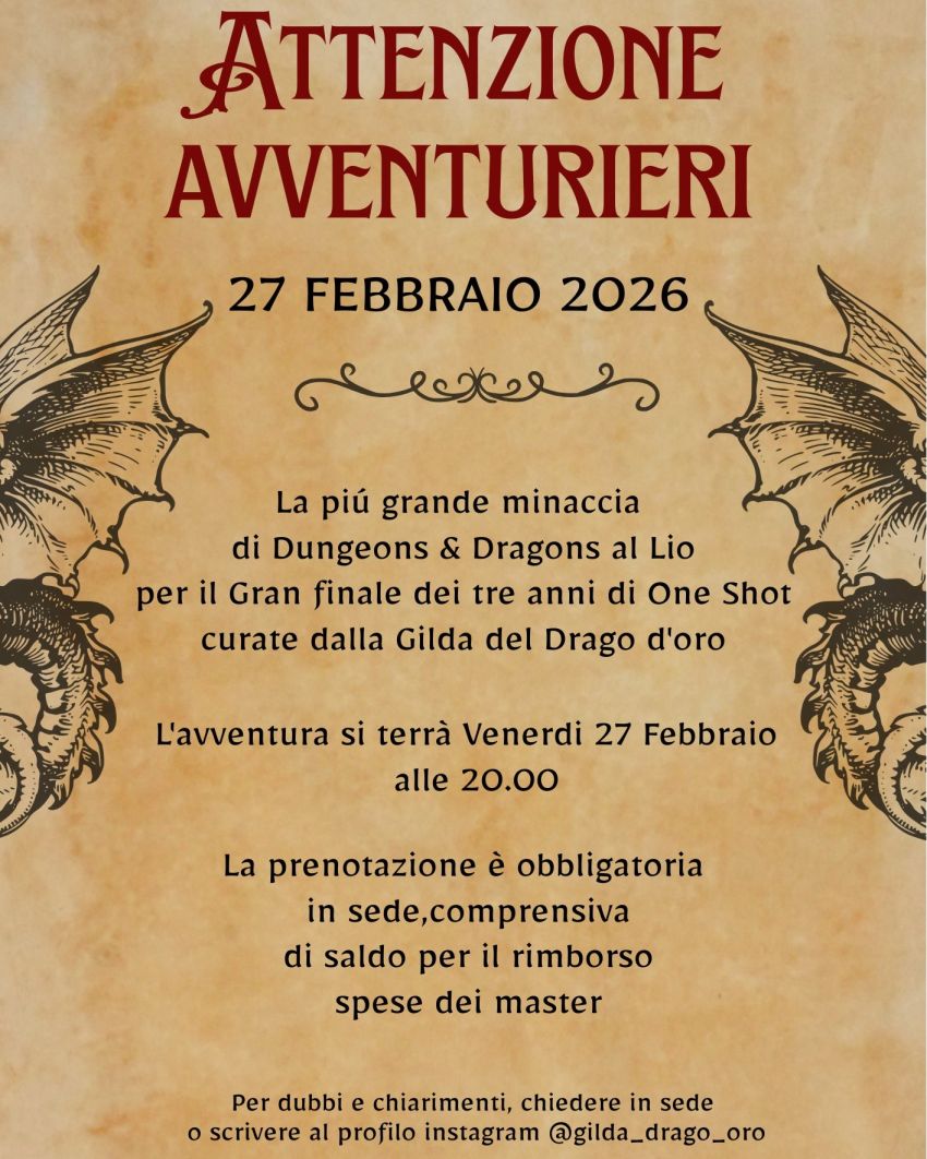 GdR/D&D: finale con il botto e nuovo inizio - via XX settembre 9 (Circolo Lionetto), Villanova Mondovì (CN) - GdR/D&D: finale con il botto e nuovo inizioDopo tre anni continuativi di avventure in formato One Shot, la sessione di Dungeons & Dragons del 27 febbr...