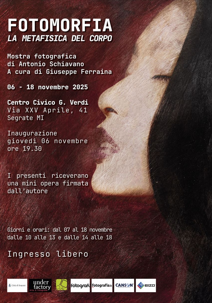 FOTOMORFIA – LA METAFISICA DEL CORPO -  Via XXV Aprile 41 - Centro Civico G. Verdi, Segrate (MI) - FOTOMORFIA – LA METAFISICA DEL CORPOMostra Fotografica di Antonio Schiavano, a cura di Giuseppe Ferraina
Dal 6 al 18 novembre 2025, il Centro Civico G...
