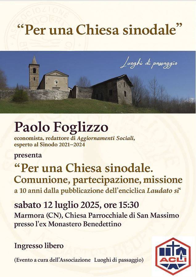 Per una Chiesa sinodale: comunione, partecipazione, missione - Borgata Parrocchia 14, Marmora (CN) - L’Associazione Luoghi di Passaggio nasce sulle tracce segnate da Padre Sergio DePiccoli, monaco benedettino che ha fondato una biblioteca di 62.500 vo...