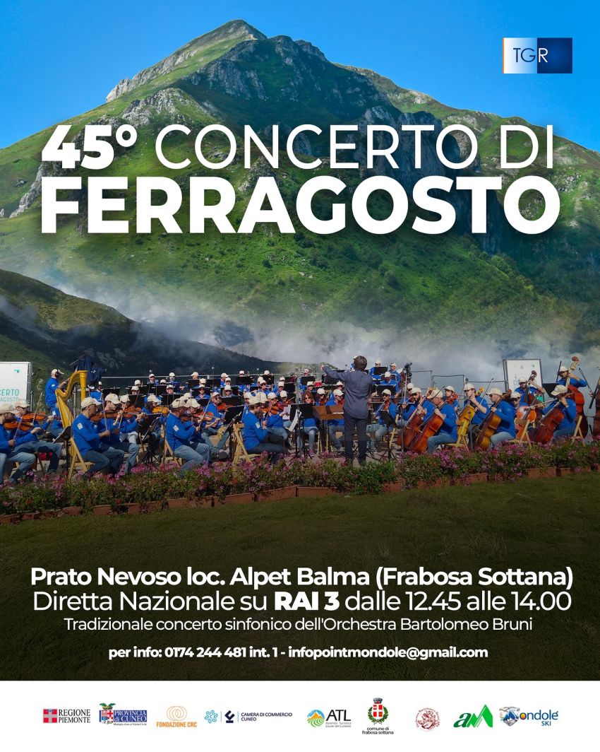 CONCERTO DI FERRAGOSTO - Prato Nevoso loc. Alpet Balma, Frabosa Sottana (CN) -
🎶 FERRAGOSTO IN MUSICA TRA LE VETTE! ⛰️✨Prato Nevoso (loc. Alpet Balma) ospita il 45° Concerto di Ferragosto in diretta tv nazionale su Rai 3! 📺🇮🇹...